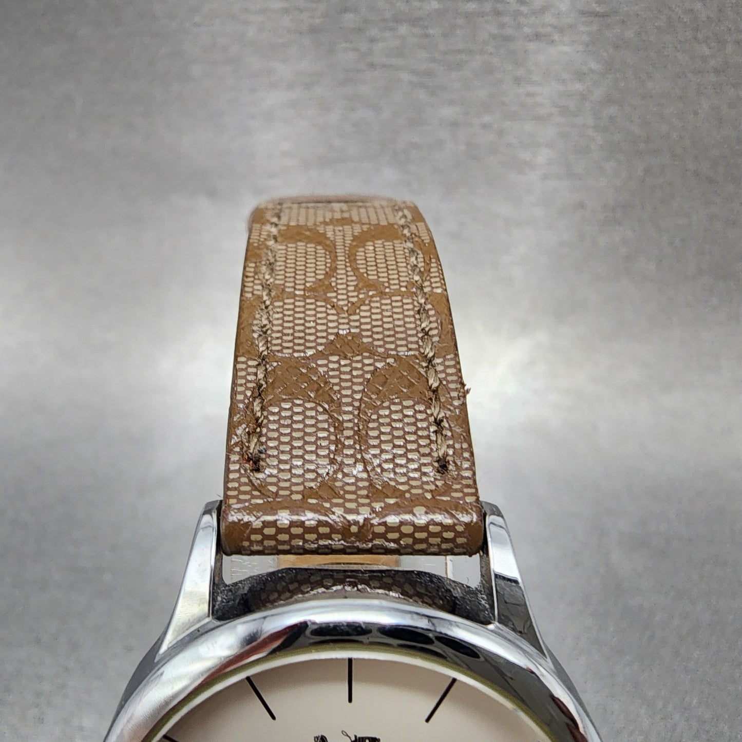 Coach Ruby Watch Women 32mm White Dial Silver Tone Round 14502994 New Batt4