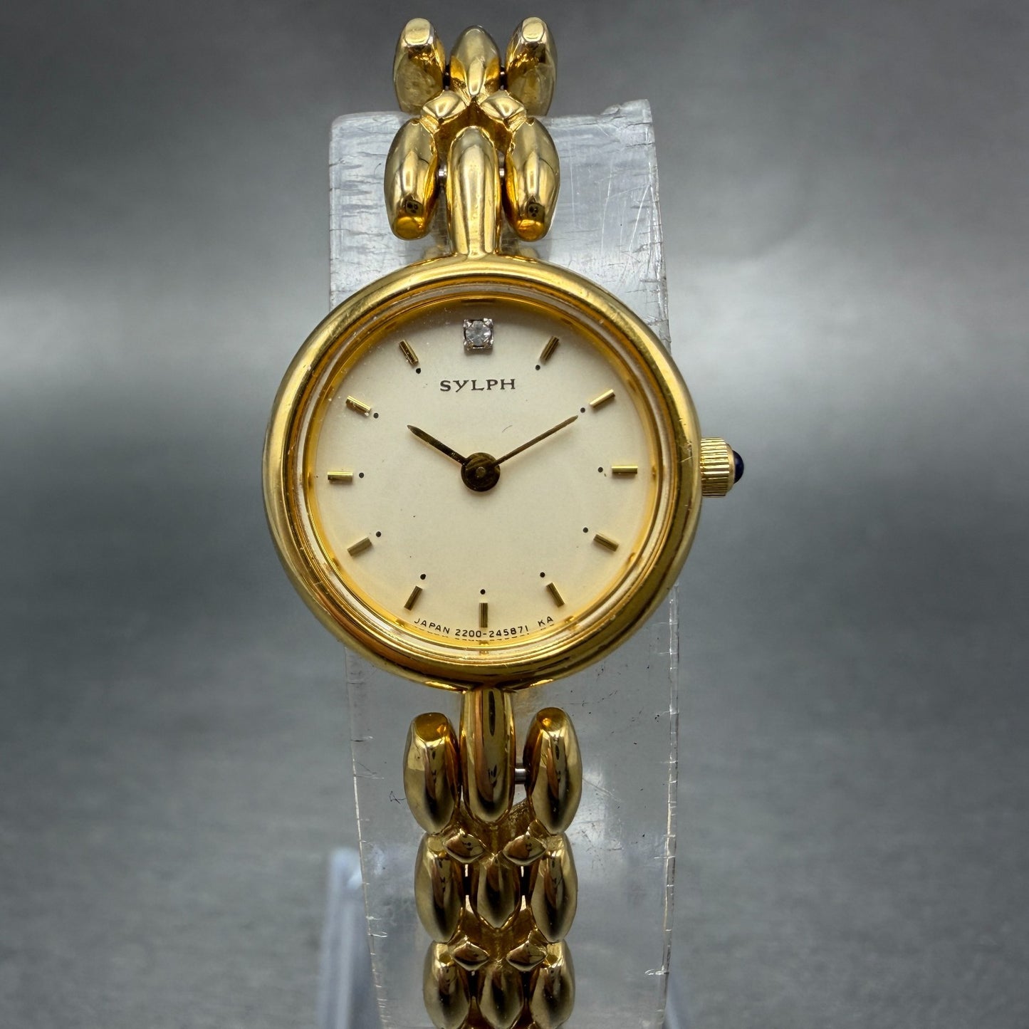 Citizen Sylph Watch Women 18mm Champagne Dial Gold Tone Round New battery0
