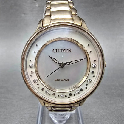 Citizen Eco-Drive Circle of Time Watch Women 30mm MOP Dial Rose Gold Tone Runs0
