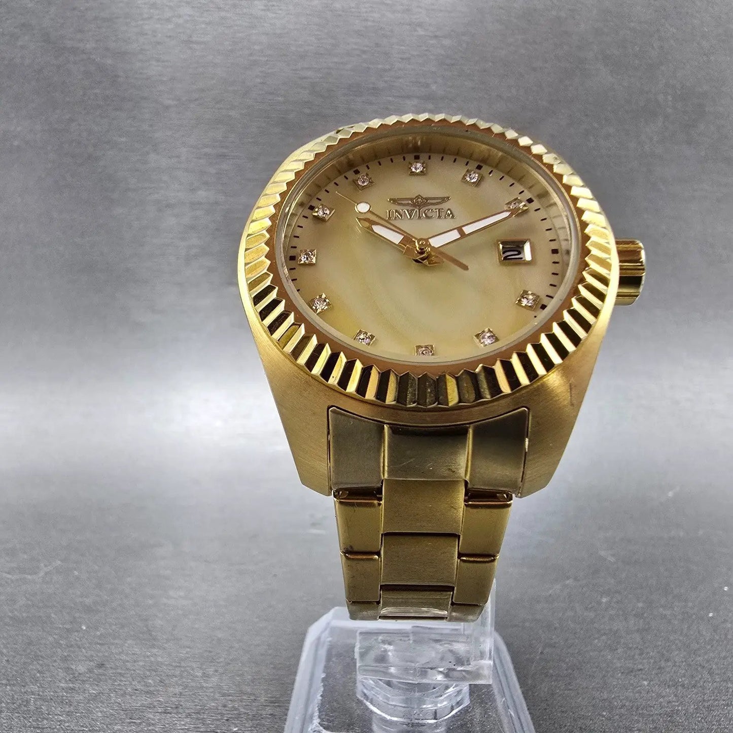 Invicta Specialty Watch Women 38mm MOP Dial Gold Tone Date 20352 New Battery5