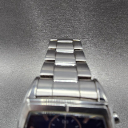 Seiko Wired Chronograph Solar Watch Men 37mm Blue Dial Steel Date Round Runs JDM4