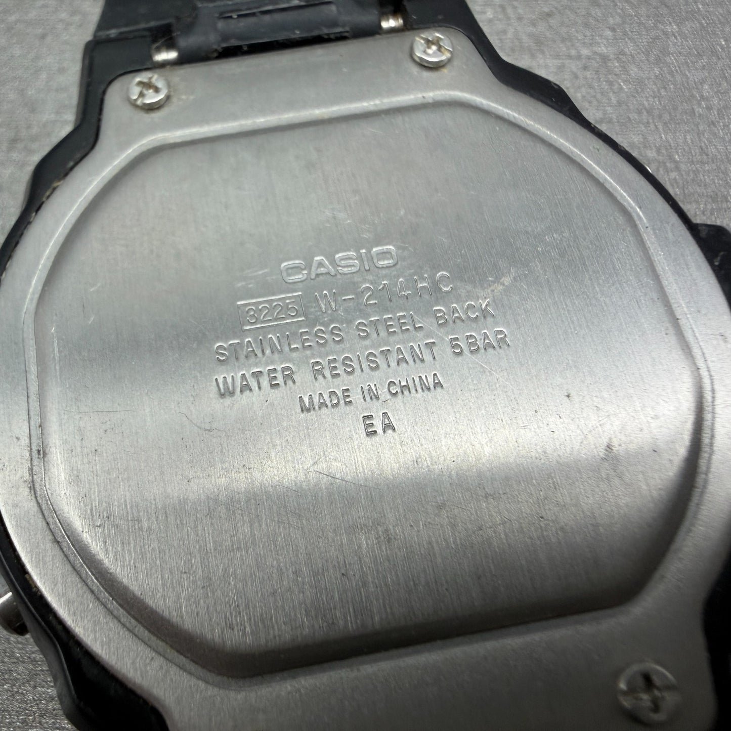 Casio Illuminator W-214HC Watch Men 45mm Black Alarm Chrono Digital New Battery8