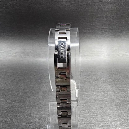 Seiko Watch Women 17mm Black Dial Silver Tone Oval 1N00-0KG0 New Battery7