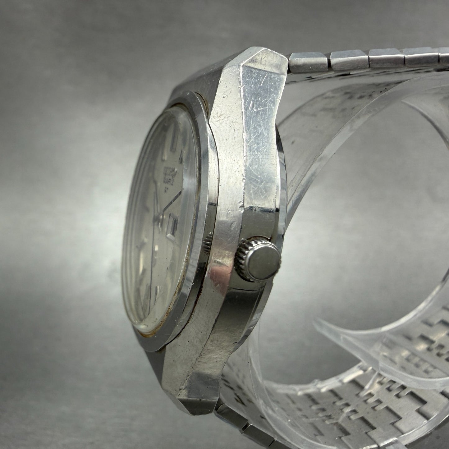 Seiko QT Watch Men 36mm Silver Dial Silver Tone Daydate 3803-7110 New Battery2