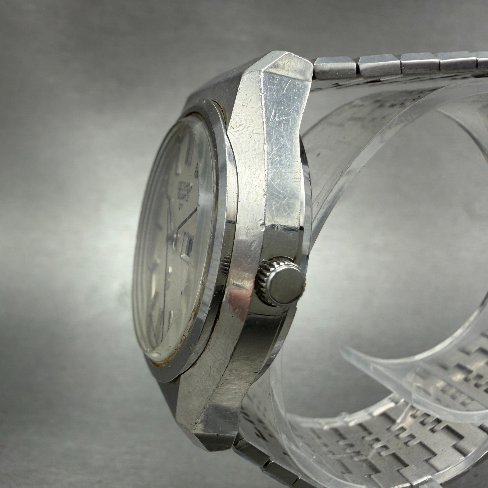 Seiko QT Watch Men 36mm Silver Dial Silver Tone Daydate 3803-7110 New Battery2