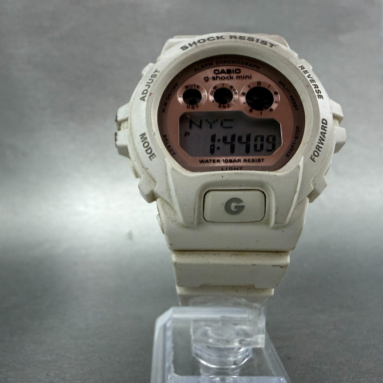 Casio  G-Shock Mini Watch Women 43mm Digital White Alarm Chrono GMN-691 New Batt5
