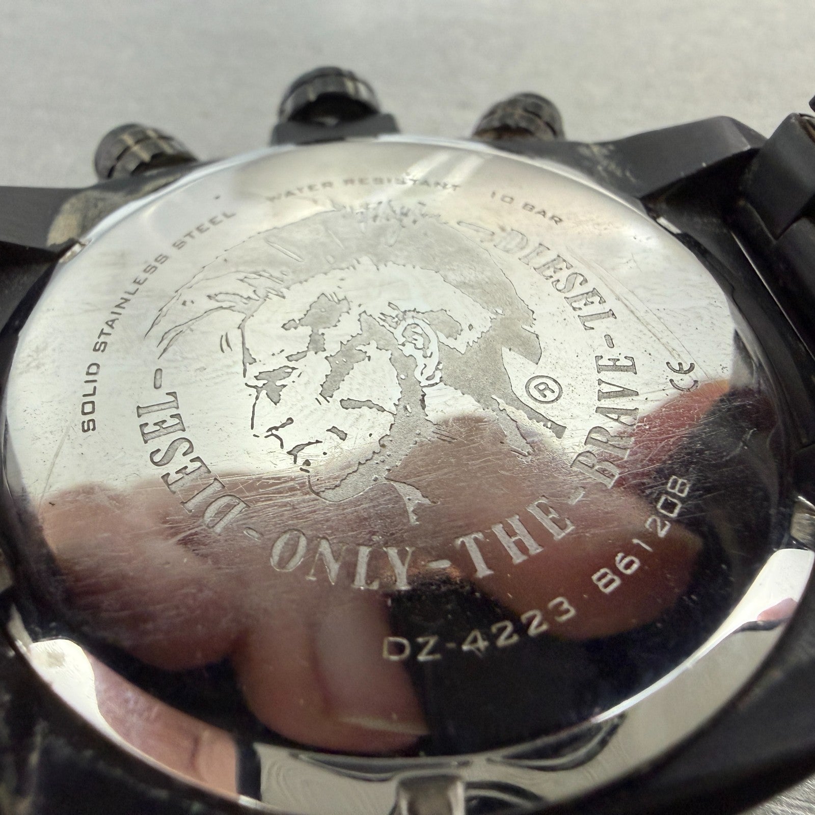 Diesel Overflow Chrono Watch Men 49mm Black Dial Black Date DZ4223 New Battery11