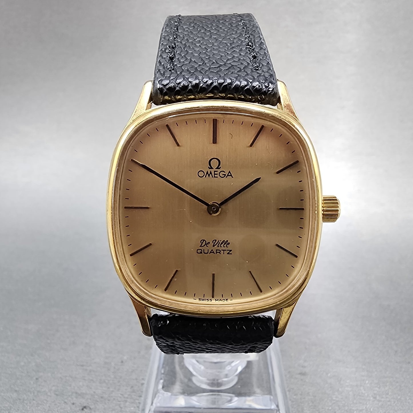 Omega Deville Watch Men 31mm Champagne Dial Gold Tone 1910073 New Battery0