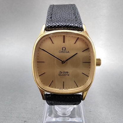 Omega Deville Watch Men 31mm Champagne Dial Gold Tone 1910073 New Battery0