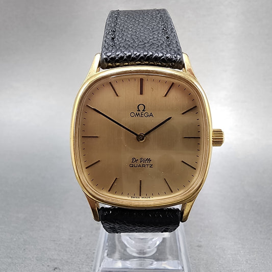 Omega Deville Watch Men 31mm Champagne Dial Gold Tone 1910073 New Battery0
