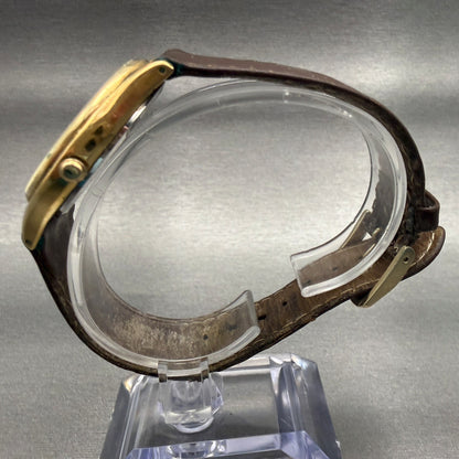 Seiko Watch Men 34mm Gold Dial Gold Tone Daydate Round 6533-8019 New Battery6