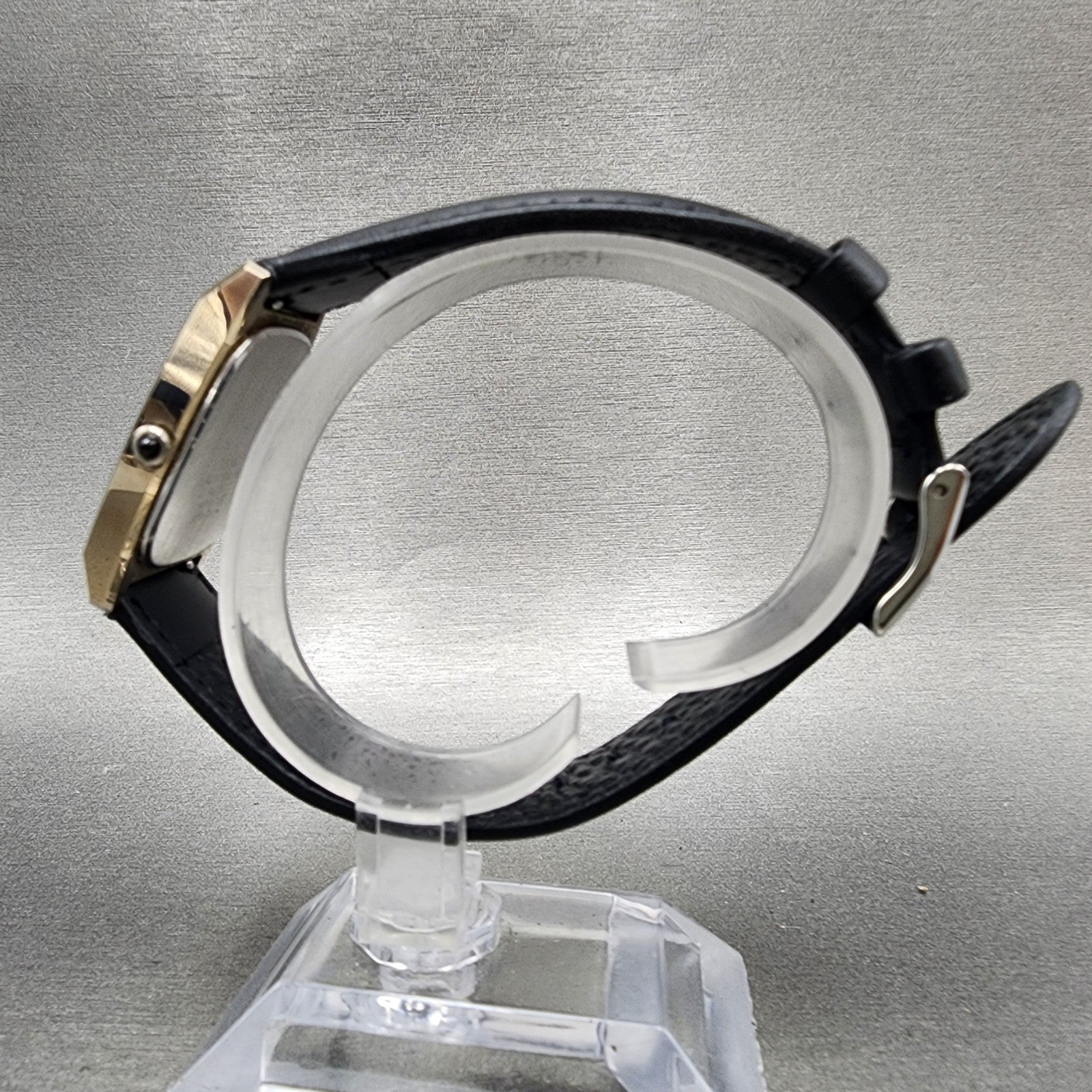Seiko Dolce Tank Watch Men 30mm Gold Dial Gold Tone Rectangle 59315341 New Batt6
