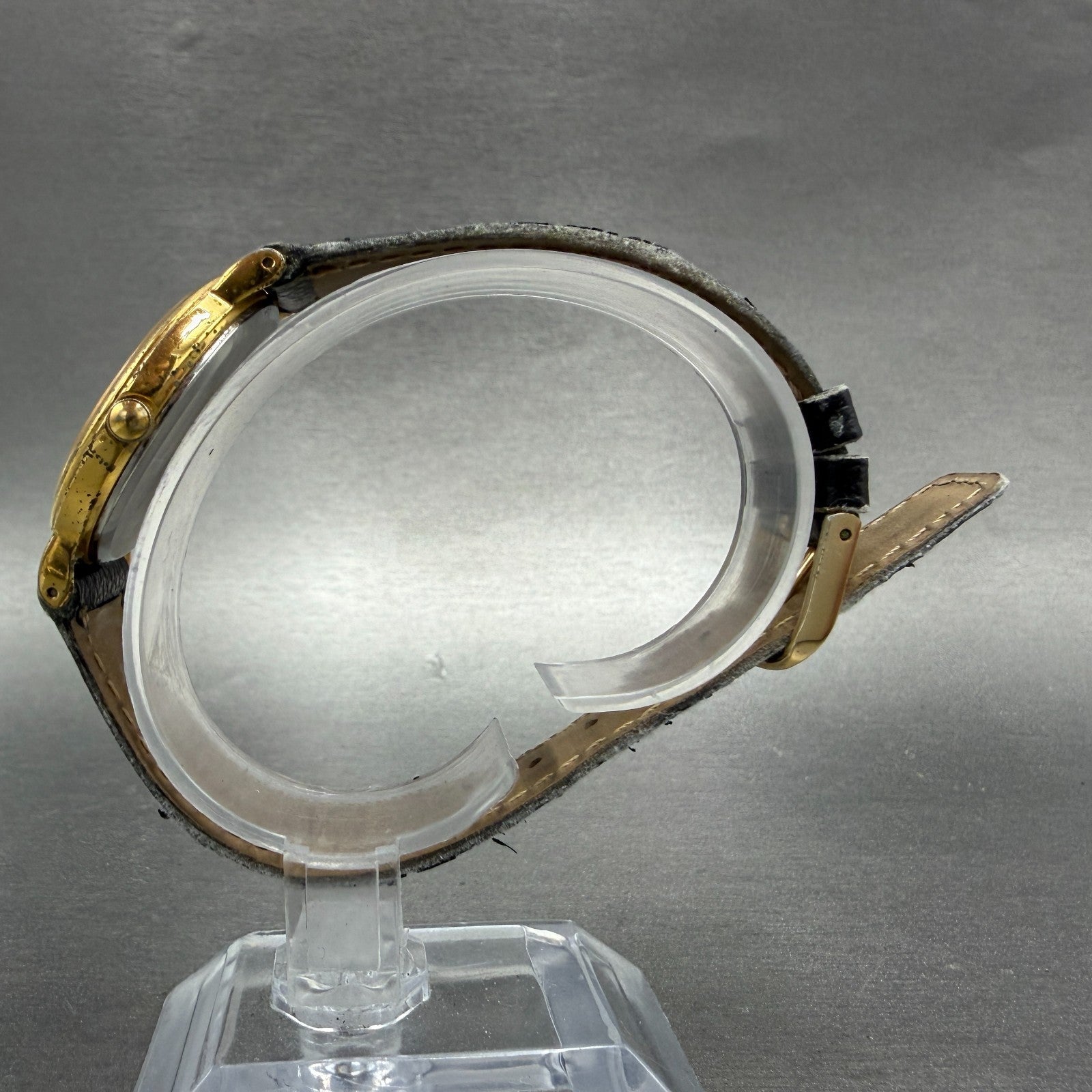 Orient Watch Men 31mm White Dial Gold Tone Round US02-A0 New Battery VTG6