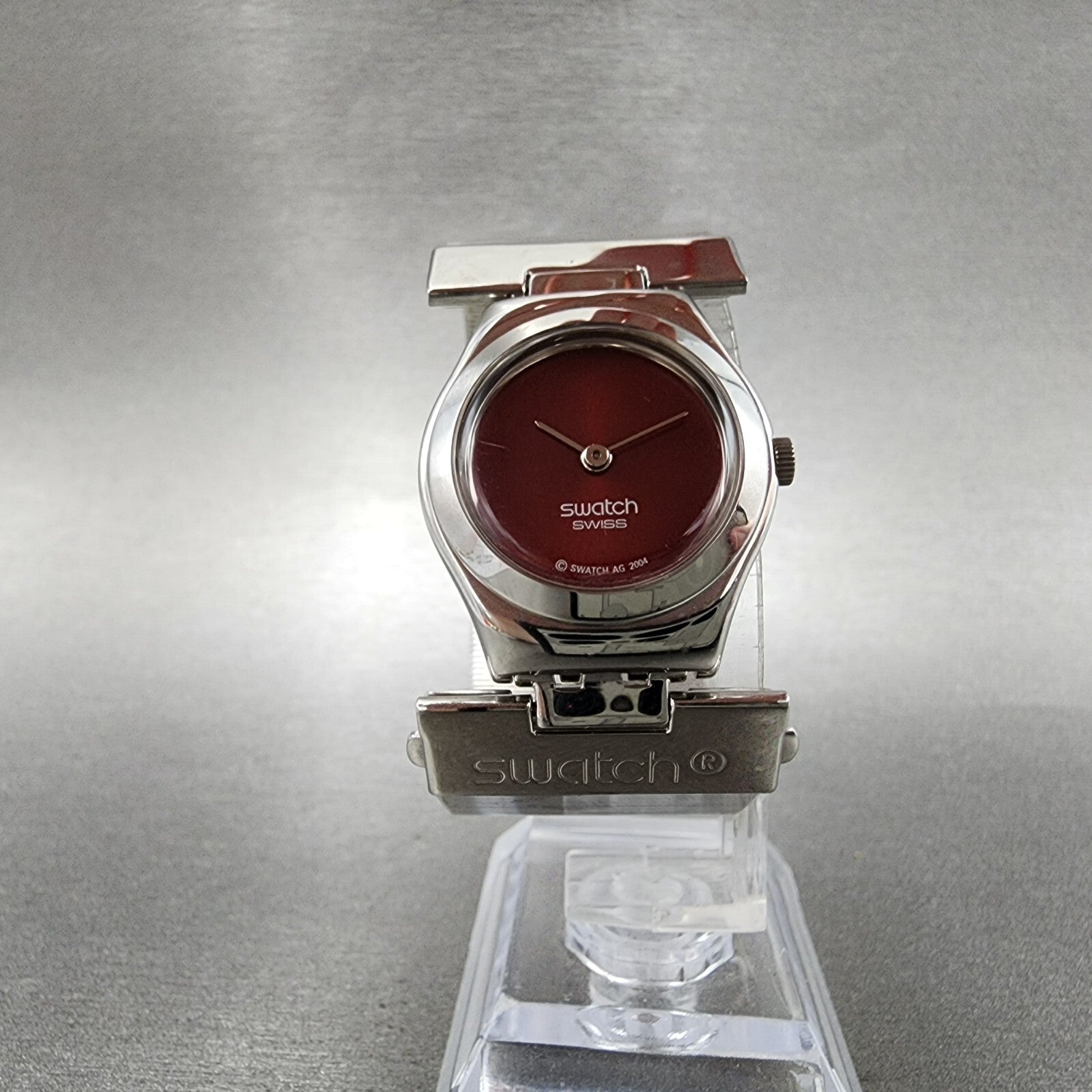 Swatch Irony Passion Watch Women 25mm Red Dial Steel Round YSS190H New Battery5