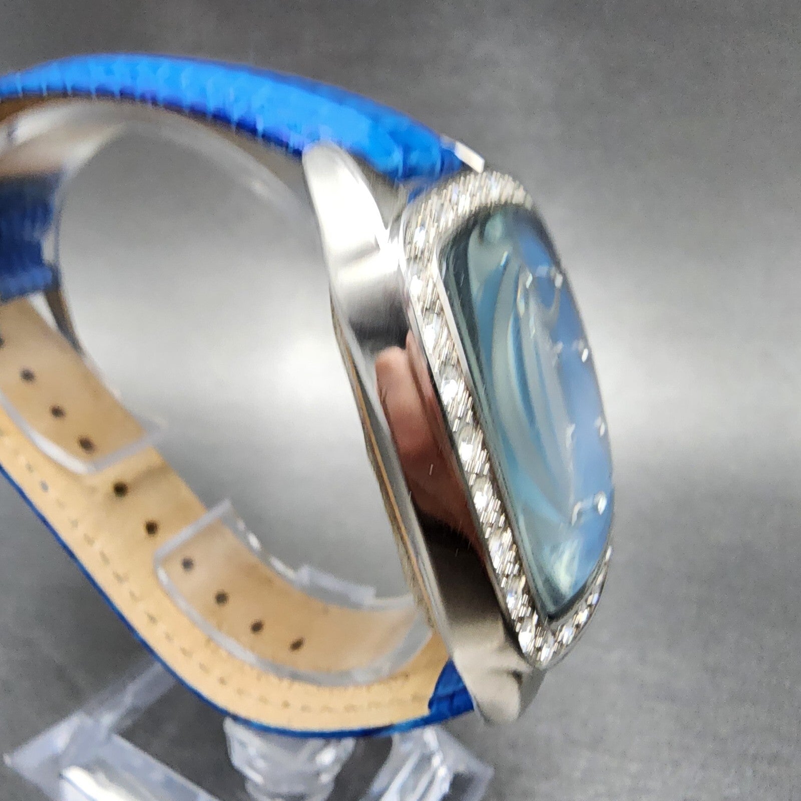 Joan Rivers Classic Watch Women 38mm MOP Silver Tone Rectange Crystal Bezel Runs3