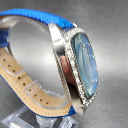 Joan Rivers Classic Watch Women 38mm MOP Silver Tone Rectange Crystal Bezel Runs3