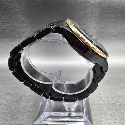 Michael Kors Madison Watch Men 42mm Black Dial Black Date MK-5173 New Battery8
