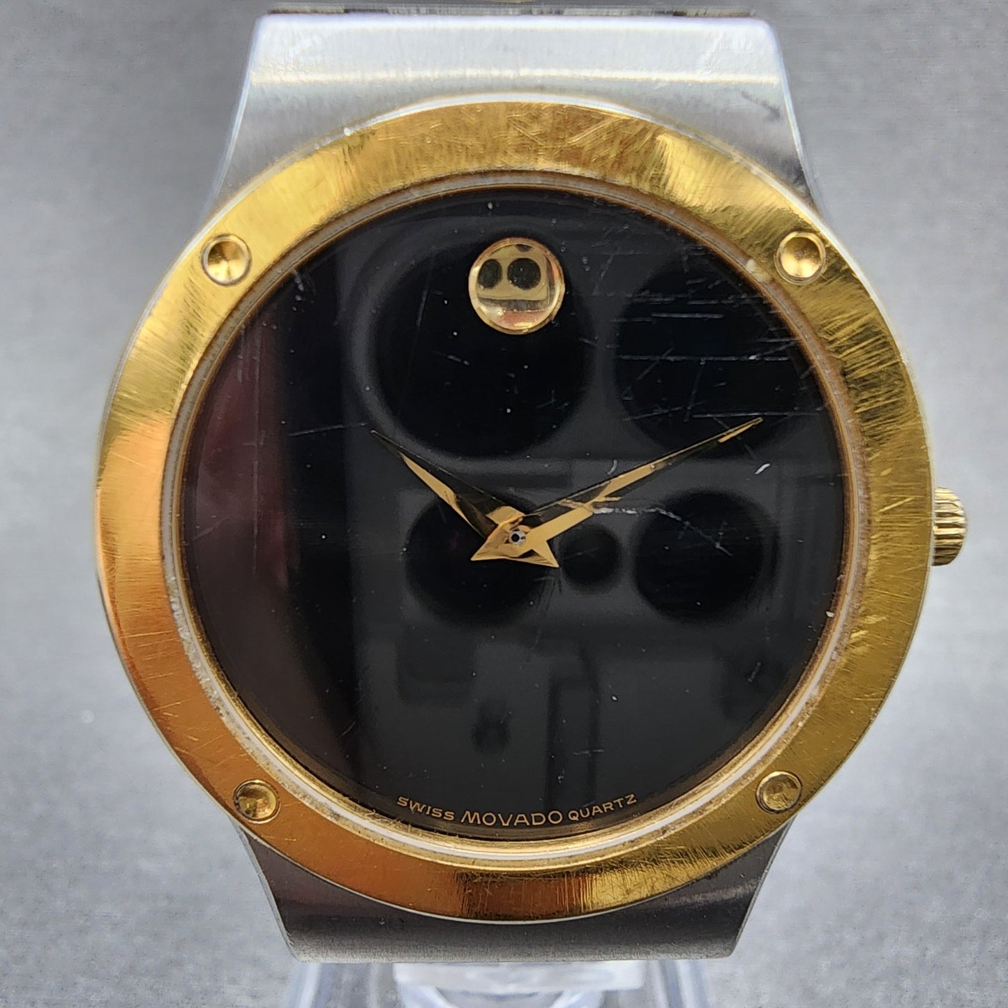 Movado Museum watch Men 32mm Black Dial Two Tone Round 86A2876K New Battery1