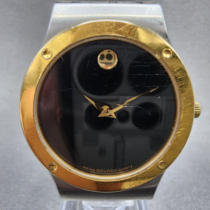 Movado Museum watch Men 32mm Black Dial Two Tone Round 86A2876K New Battery1