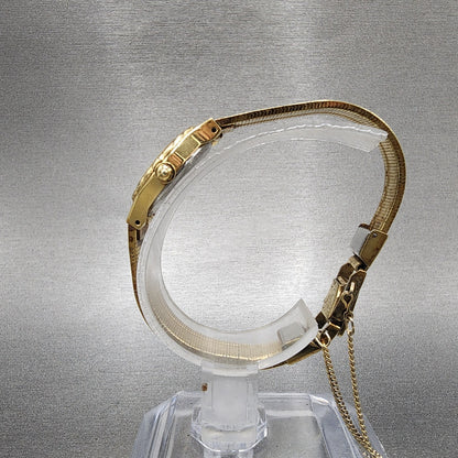 Seiko Watch Women 19mm Gold Dial Gold Tone Round 14000110 New Battery VTG6