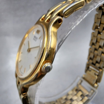 Seiko Watch Women 22mm White Dial Gold Tone Round 1n000a99 New Battery2