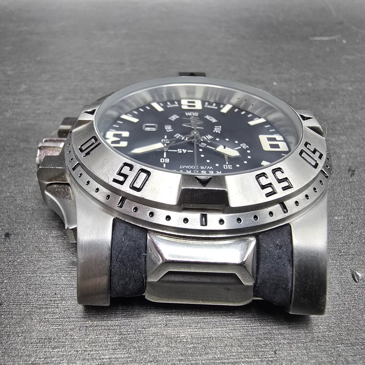 Invicta Reserve Excursion Chronograph Watch Men 50mm Black Dial Steel Daydate4