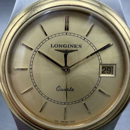 Longines Master Piece Watch Men 32 Gold Dial Two Tone Date Round 7283 New batt1