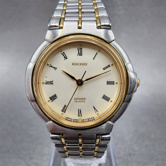 Citizen Exceed Watch Women 25mm Cream Dial Two Tone 2930-294831 New Battery