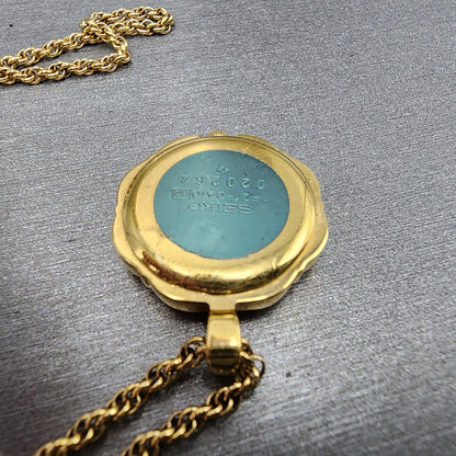 Seiko Necklace Watch Women 21mm Champagne Dial Gold Tone 1f210a10 New Battery9
