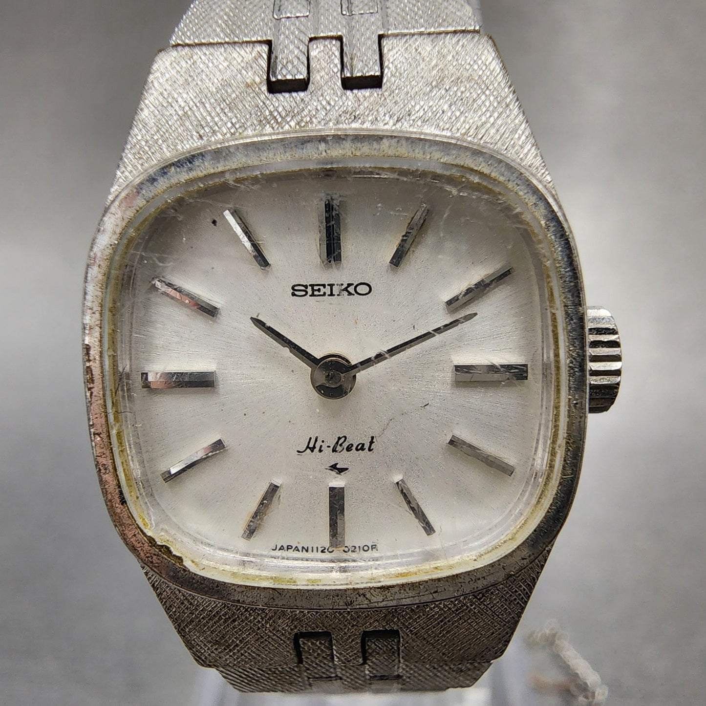 Seiko Watch Women 19mm White Dial Silver Tone Rectangle Manual Wind READ!!!!1