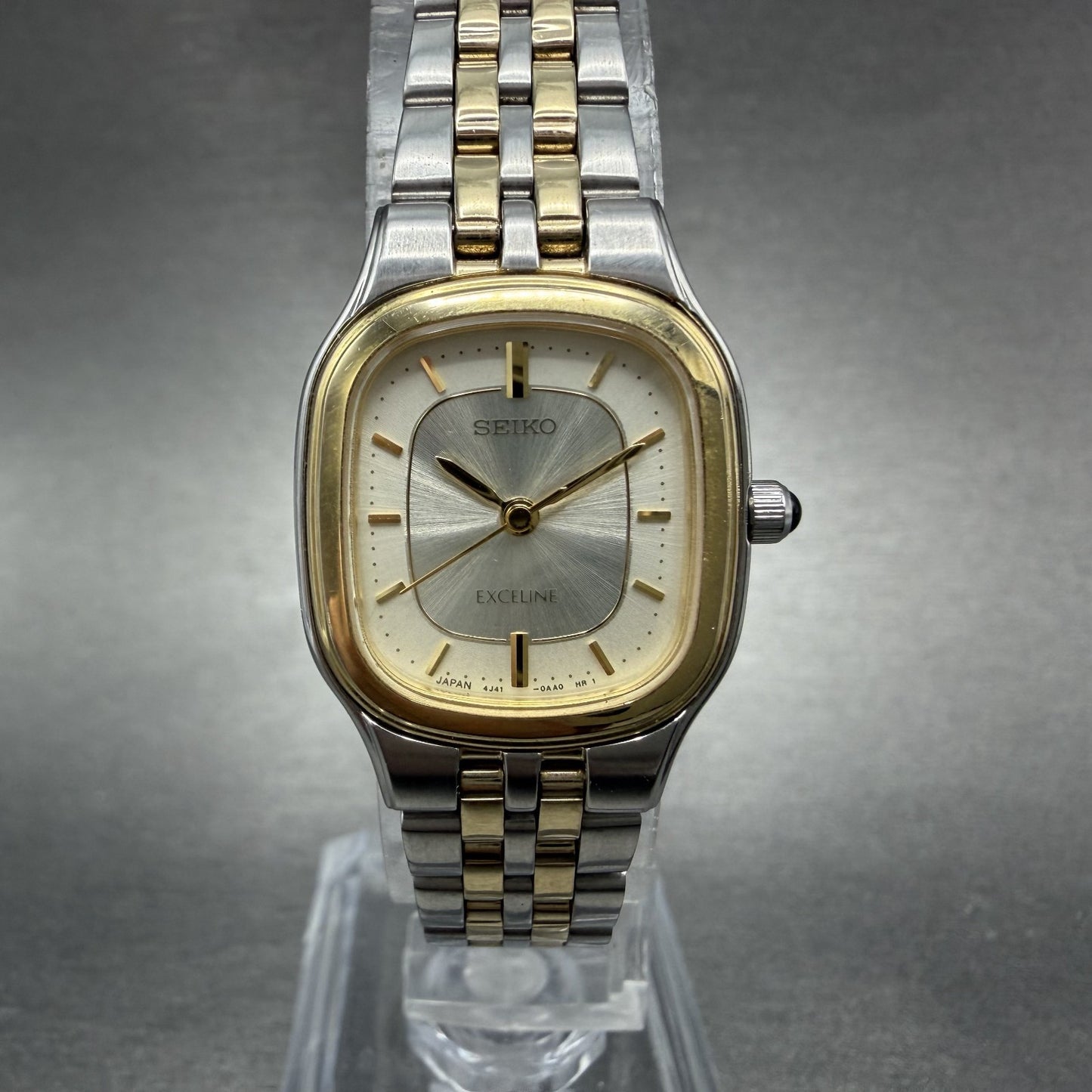 Seiko Exceline Watch Women 21mm White Dial Two Tone 4J41-0AA0 New Battery0
