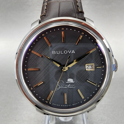 Bulova Frank Sinatra Watch Men 40mm Gray Dial Silver Tone Date Manual Wind1
