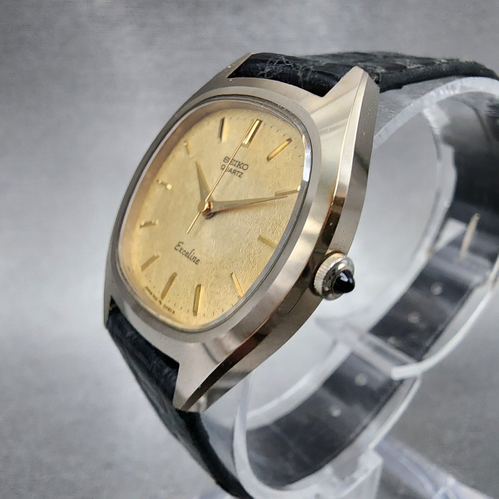 Seiko Exceline Watch Women 27mm Gold Dial Gold Tone Oval 14215250 New Battery2