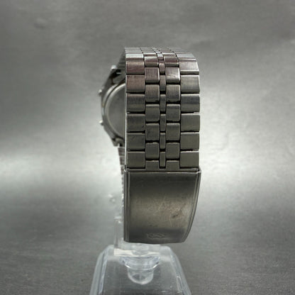 Seiko Digital Watch Men 34mm LCD Silver Alarm Chrono A914-5A09 New battery7
