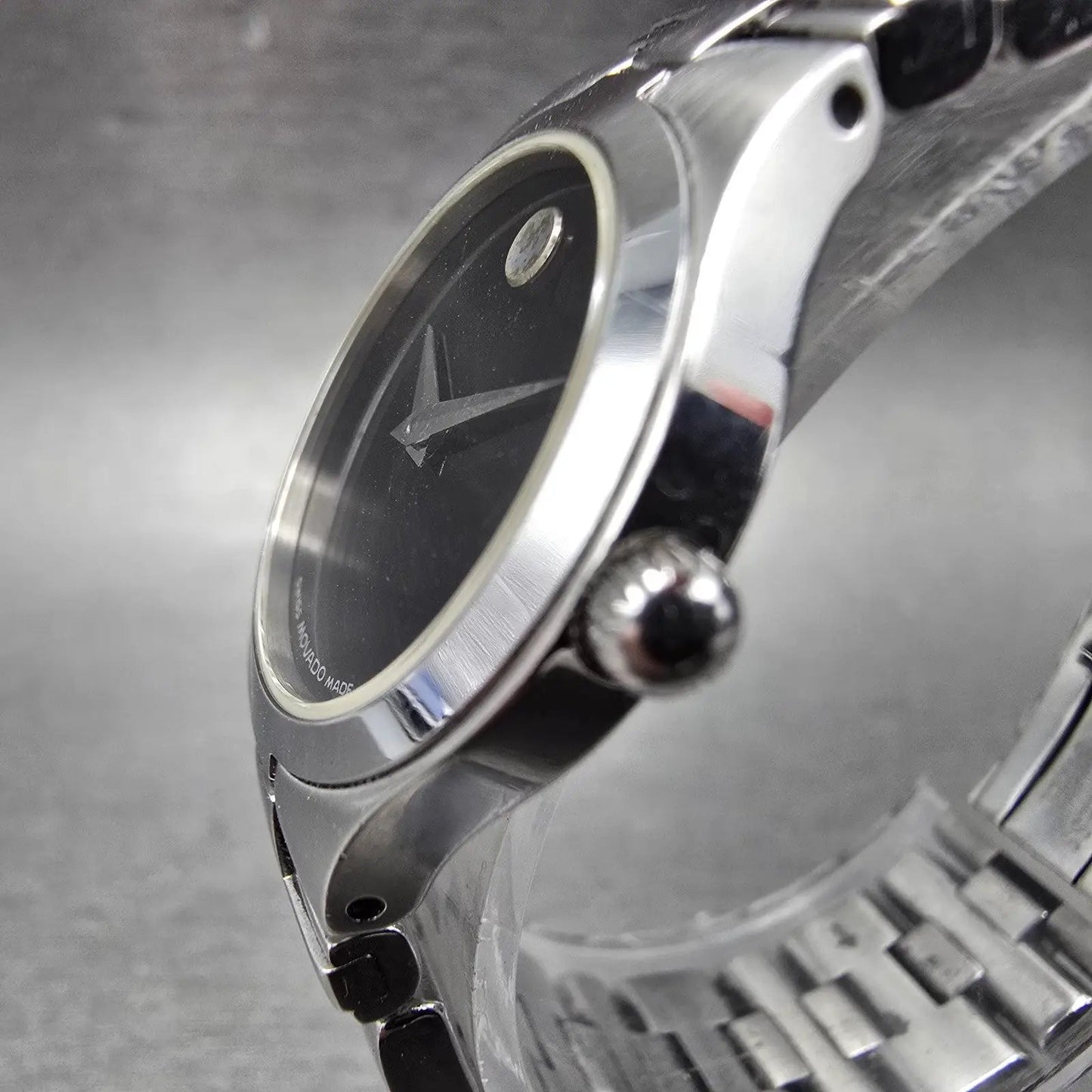 Movado Museum Watch Women 24mm Black Dial Silver Tone 84 E4 1844 New Battery2