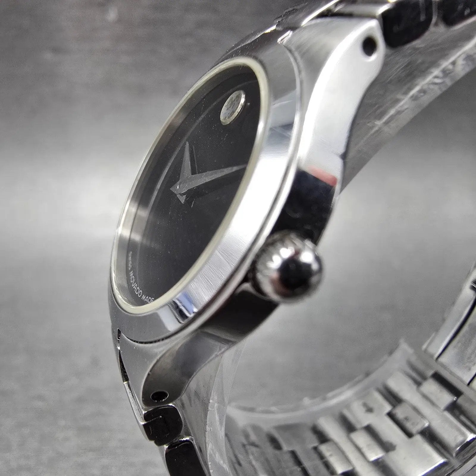 Movado Museum Watch Women 24mm Black Dial Silver Tone 84 E4 1844 New Battery2