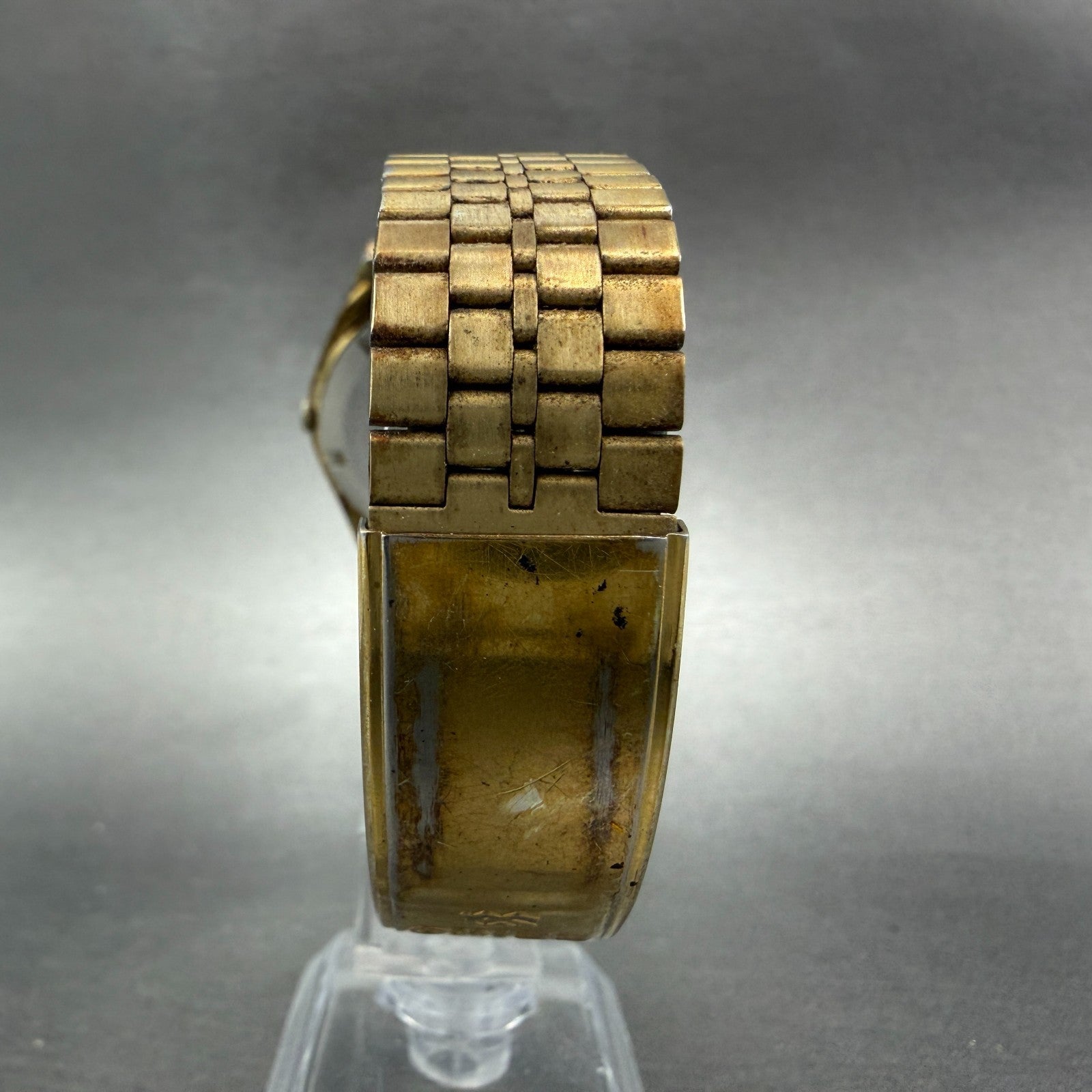 Seiko SQ Watch Men 35mm Gold Dial Gold Tone Daydate Round 7123-8570 New Battery7