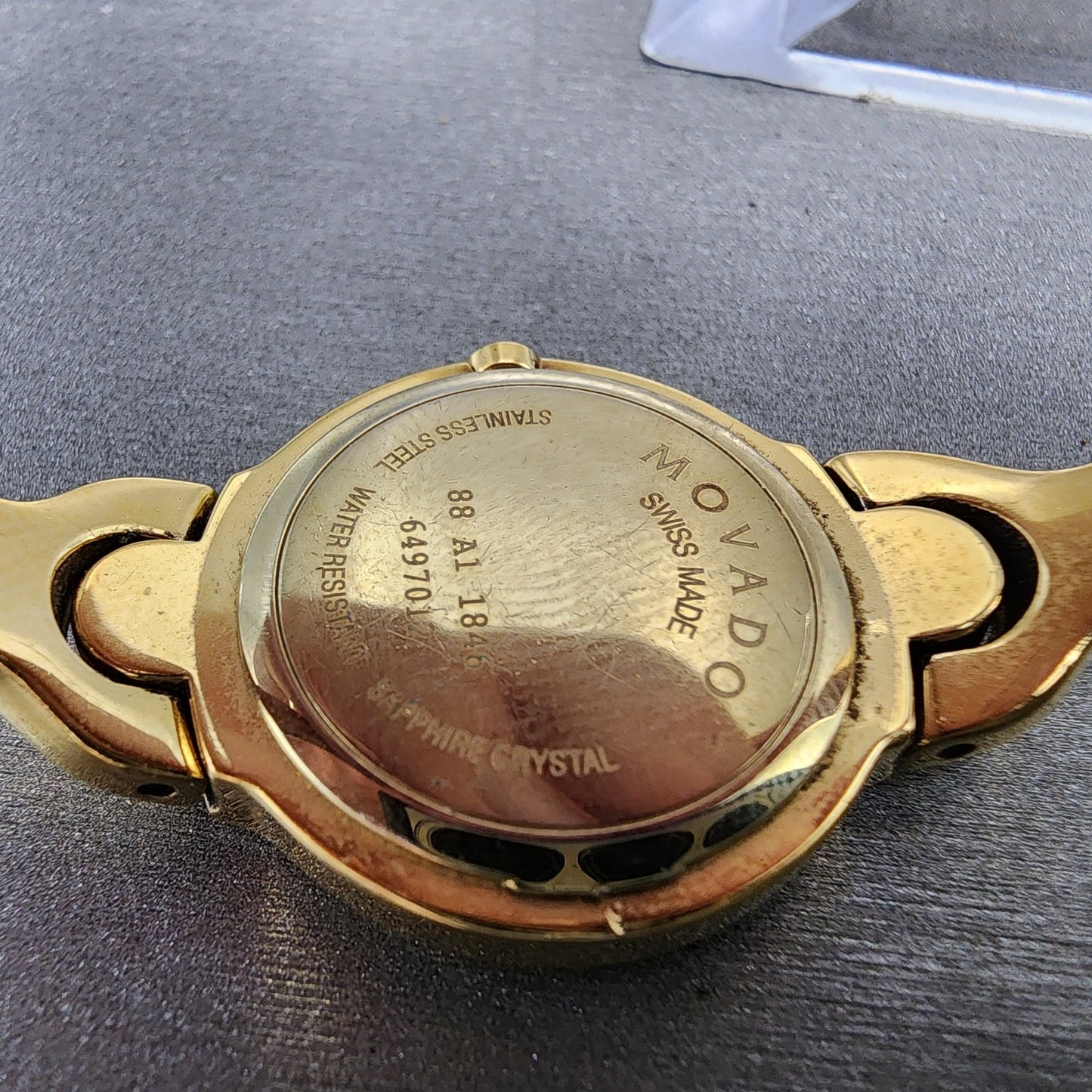 Movado Kara Watch Women 24mm Black Dial Gold Tone Round 88A11846 New Battery9