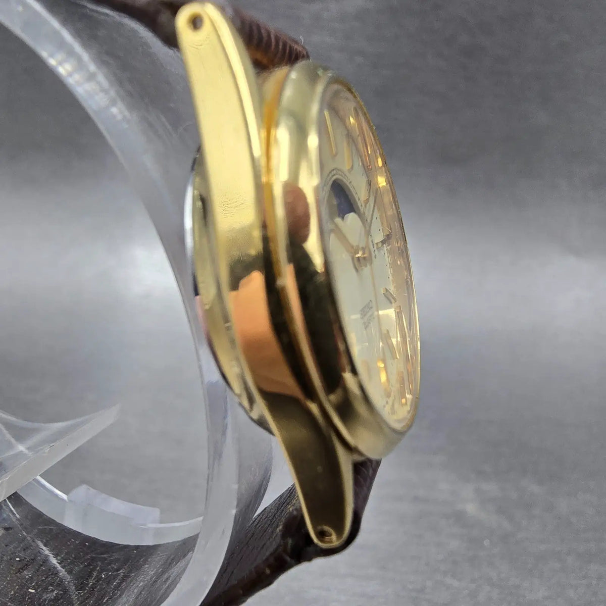 Seiko Moonphase Watch Women 25mm Champagne Dial Gold Round 2A24-0048 PARTS4