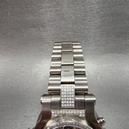 Renato Beauty Chronograph Watch Women 36mm Brown Dial Steel Diamond New Battery5