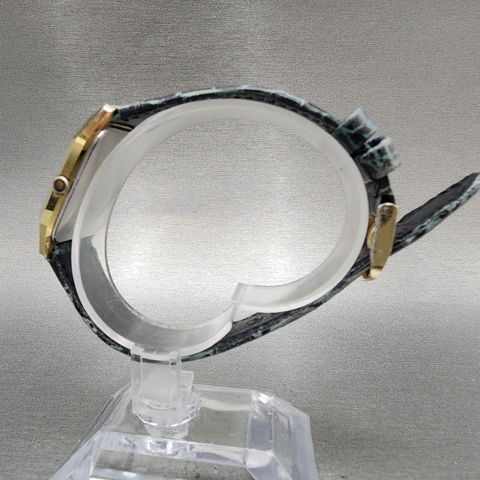 Seiko Dolce Tank Watch Men 30mm Gold Dial Gold Tone Rectangle 59315300 New Batt6