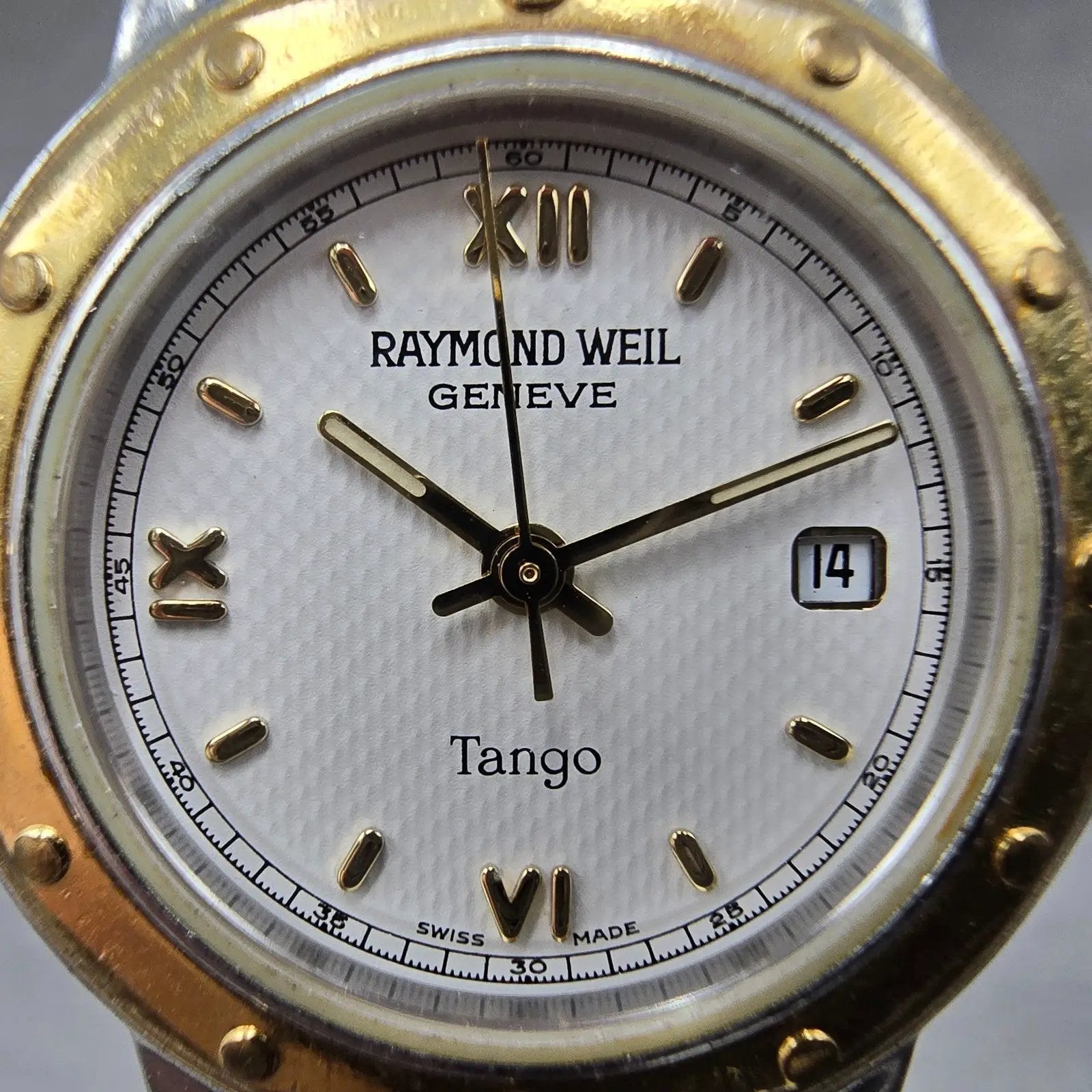 Raymond Weil Tango Watch Women 28mm White Dial Two Tone Date Round 5360 New BatA1