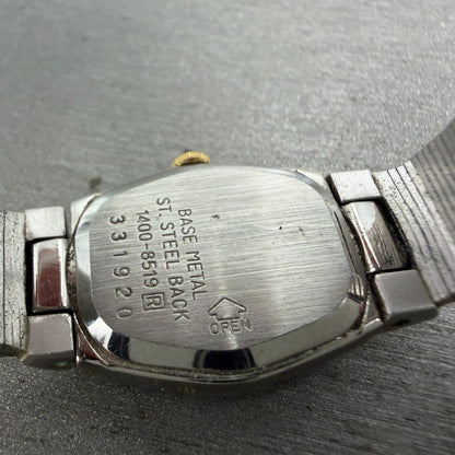 Seiko Watch Women 19mm Silver Dial Two Tone Oval Vintage 1400-8519 New Battey9
