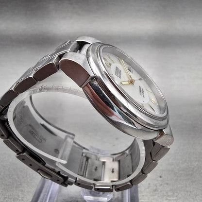 Citizen Eco-Drive Watch Men 36mm White Dial Titanium Date E111-S036461 Works3
