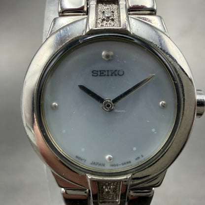 Seiko Watch Women 20mm MOP Dial Silver Tone Round 1n00-0gn0 Vintage New Battery1