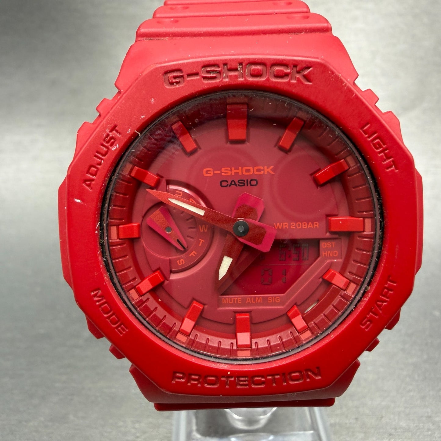 Casio G-Shock GA-2100 Watch Men 46mm Red Analog Digital Alarm Chronograph Works0