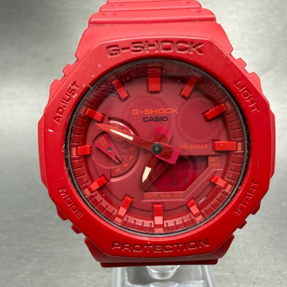 Casio G-Shock GA-2100 Watch Men 46mm Red Analog Digital Alarm Chronograph Works0