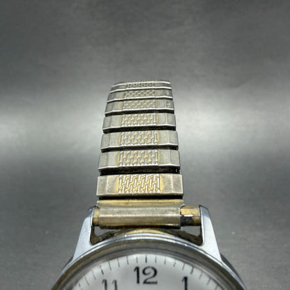 Timex Viscount Automatic Watch Men 35mm White Dial Silver Tone Date Round Runs4