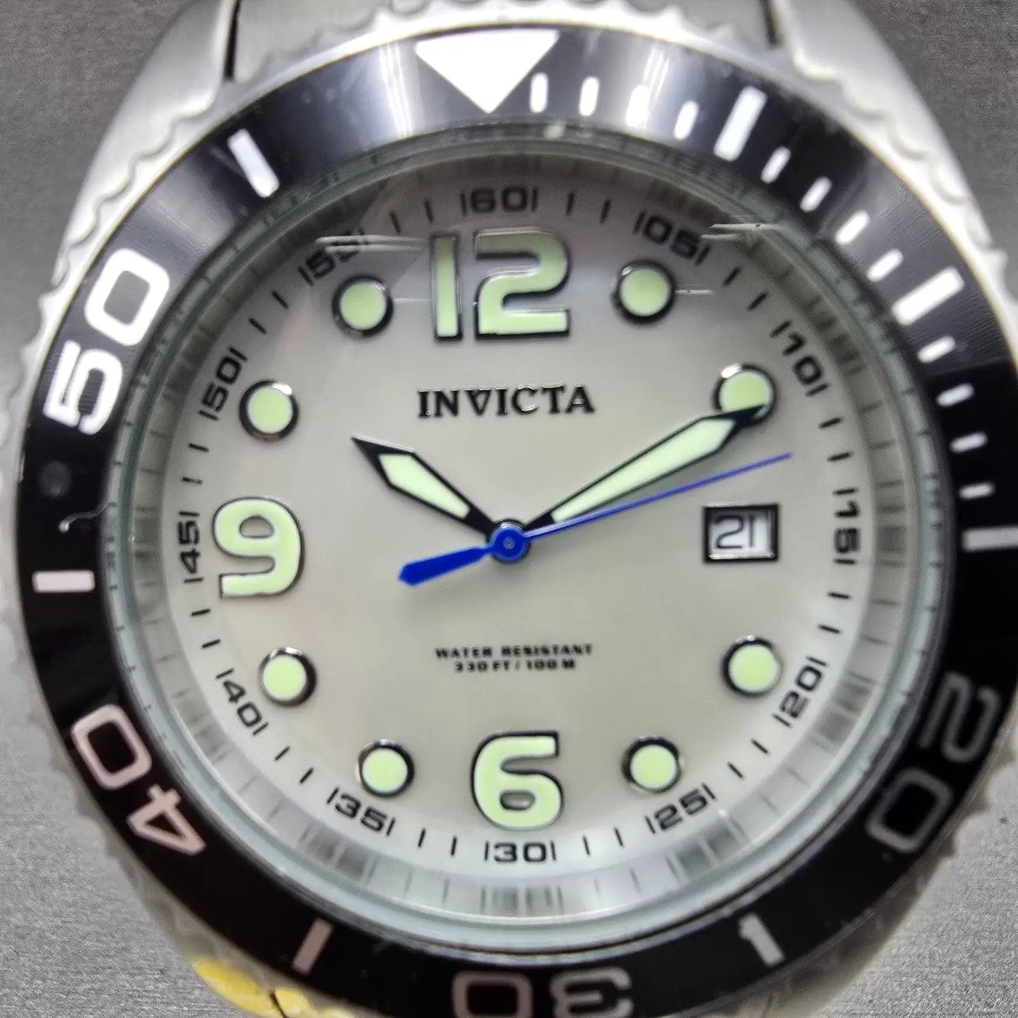 Invicta Pro Diver Watch Men 45mm MOP Dial Silver Tone Date 0479 New Battery1