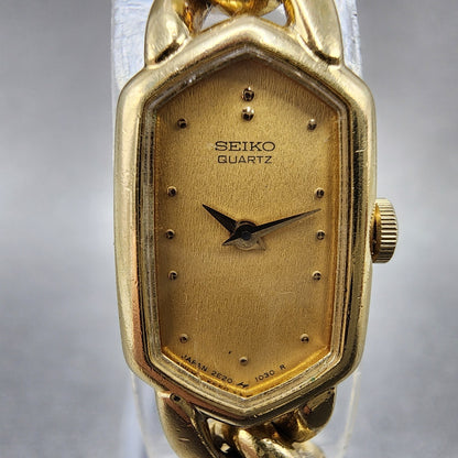 Seiko Watch Women 14mm Champagne Dial Gold Tone 2e205369 New Battery1